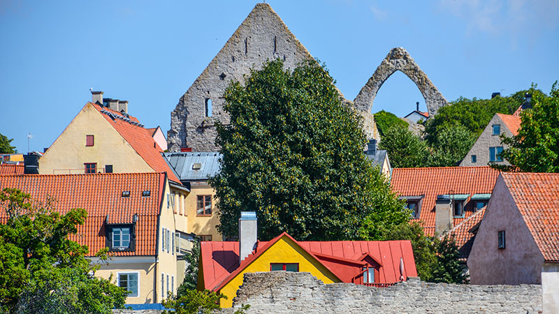 Gotländska hus i sten. 